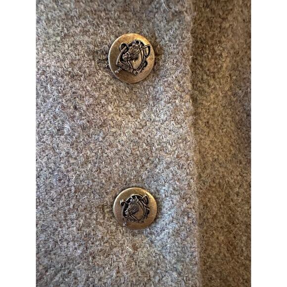 Vintage 90s Ralph Lauren Wool Green Gray Fitted Button Front Blazer Small - Picture 8 of 12